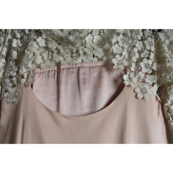Hoss Intropia Pink and Beige Lace Flowy Dress - Picture 6 of 12